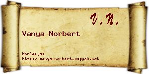 Vanya Norbert névjegykártya